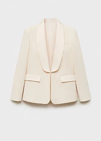 Suit blazer with satin lapels