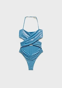 Swimsuit with a shiny finish and cut-out