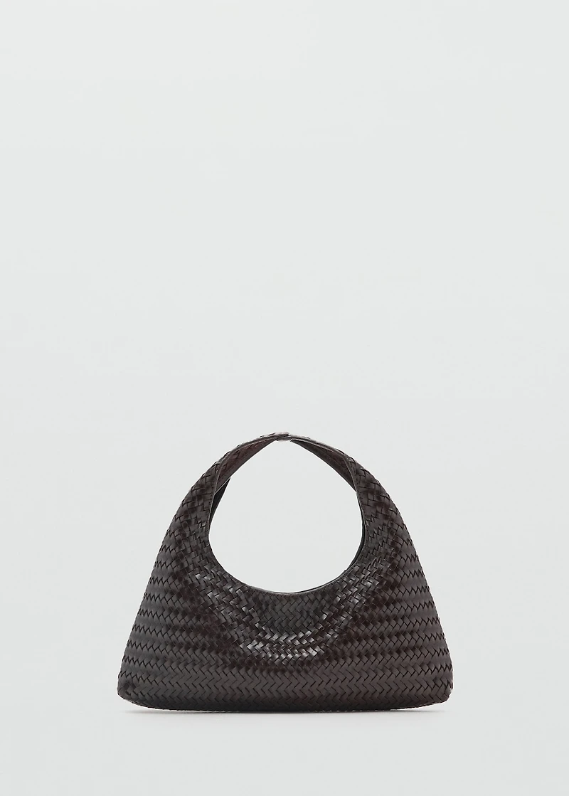 Mini braided leather bag