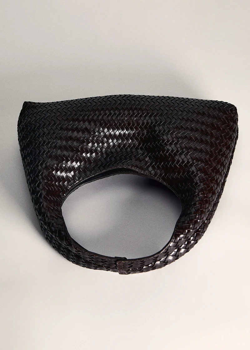 Mini braided leather bag