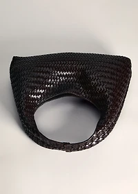 Mini braided leather bag