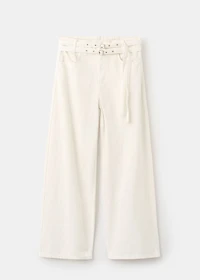 Barrel jeans with double belt