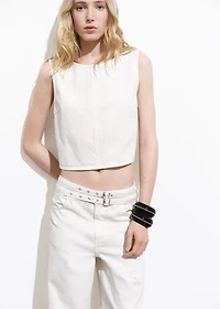 Barrel jeans with double belt