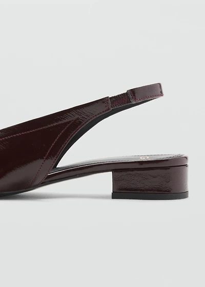 Block heel leather shoes