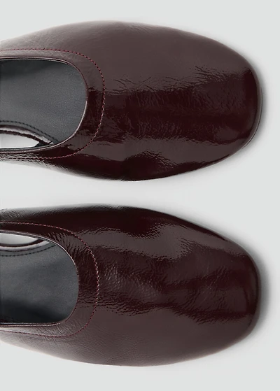 Block heel leather shoes