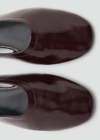 Block heel leather shoes