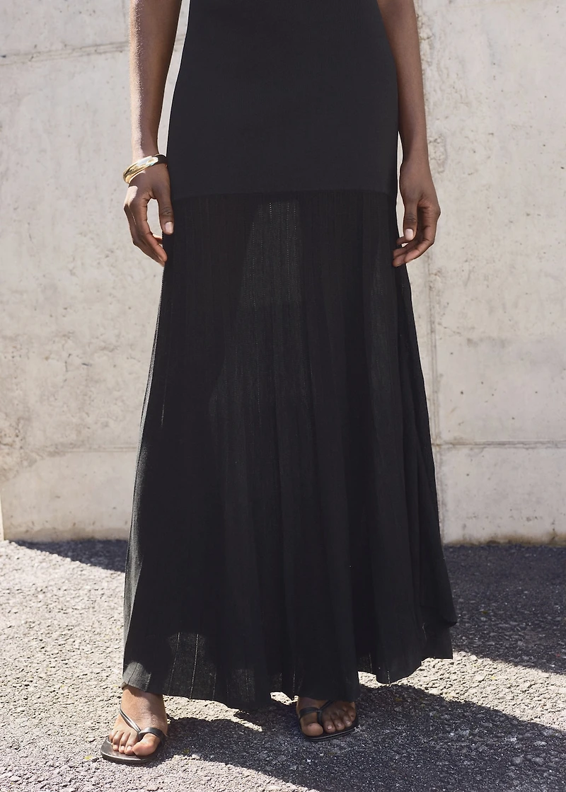 Combined dress with perkins collar