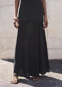 Combined dress with perkins collar