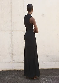 Combined dress with perkins collar