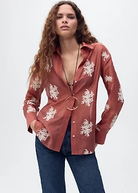 Embroidered lyocell shirt