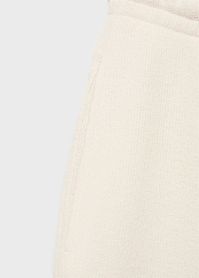 Textured cotton bermuda shorts with drawstring