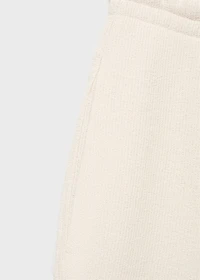 Textured cotton bermuda shorts with drawstring