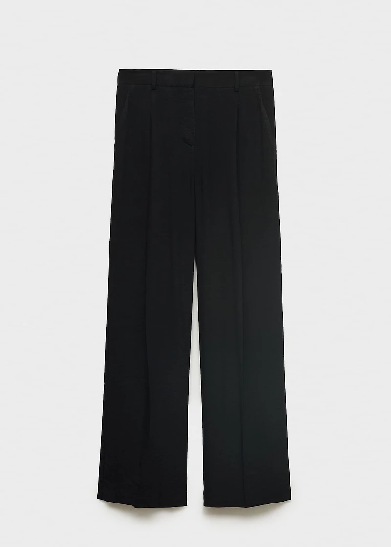 Wide leg pleated pants