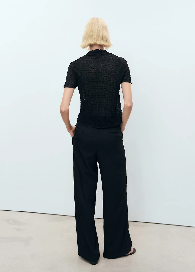 Wide leg pleated pants