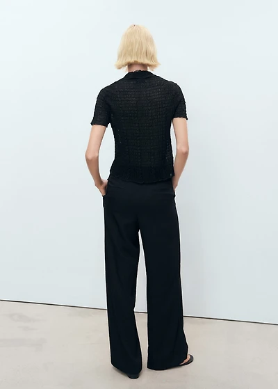 Wide leg pleated pants