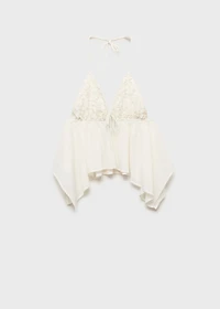 Halter top with ruffled detail