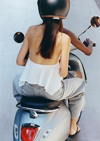 Halter top with ruffled detail