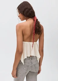 Halter top with ruffled detail