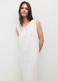 Cotton nightdress with embroidered detail