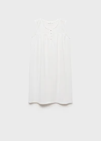 Cotton nightdress with embroidered detail