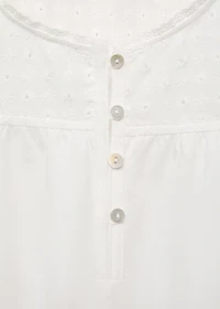 Cotton nightdress with embroidered detail