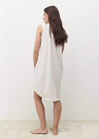 Cotton nightdress with embroidered detail