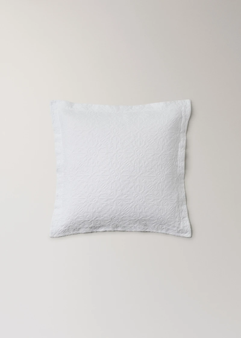 Cotton jacquard cushion cover with mosaic design 50x50 cm