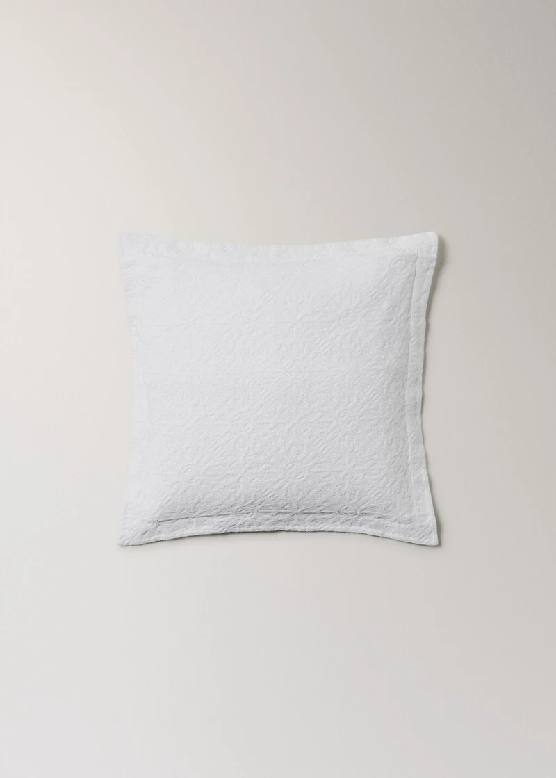 Cotton jacquard cushion cover with mosaic design 50x50 cm