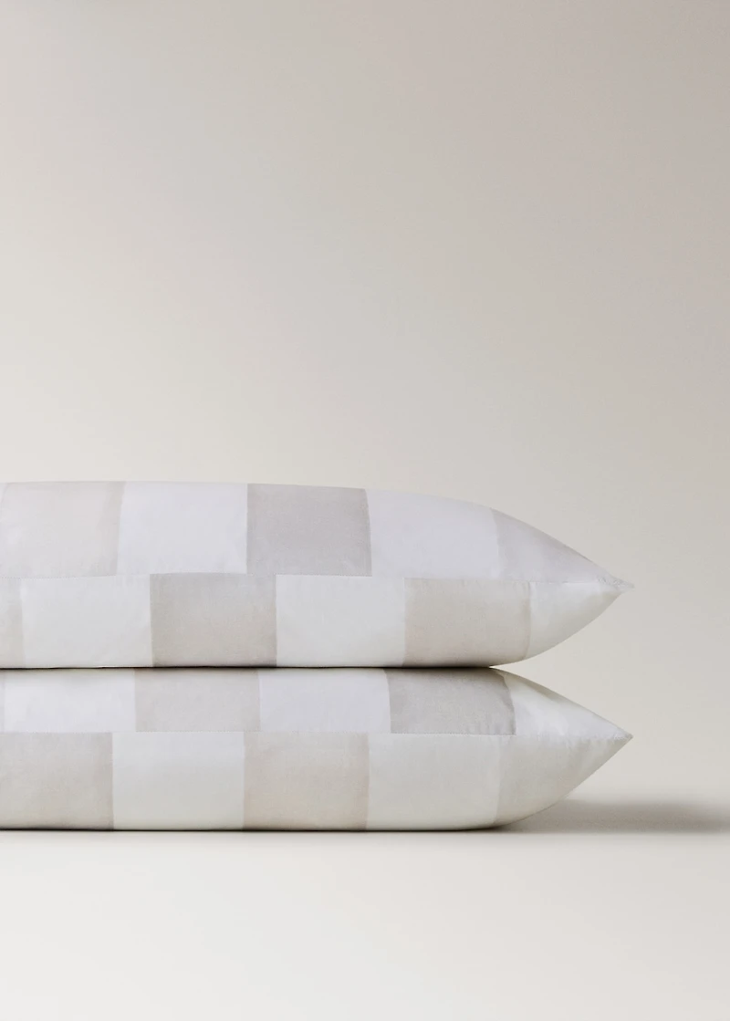 Two cotton percale pillowcases with a stripe print 50x75 cm