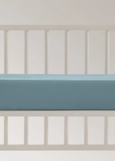 Percale cotton fitted sheet for cot