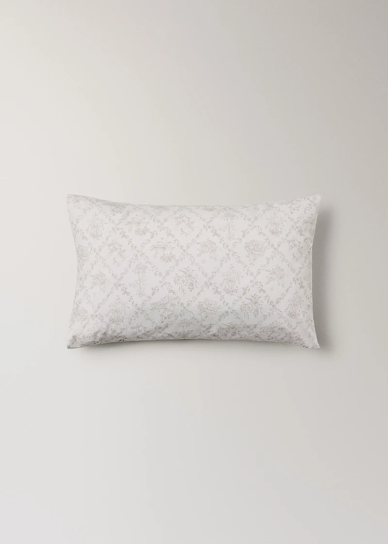 Toile de Jouy percale cotton pillowcase 30x50 cm
