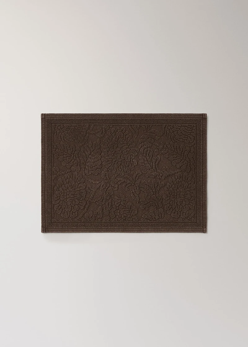 Floral jacquard bath mat