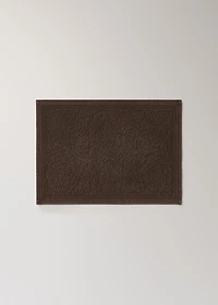 Floral jacquard bath mat