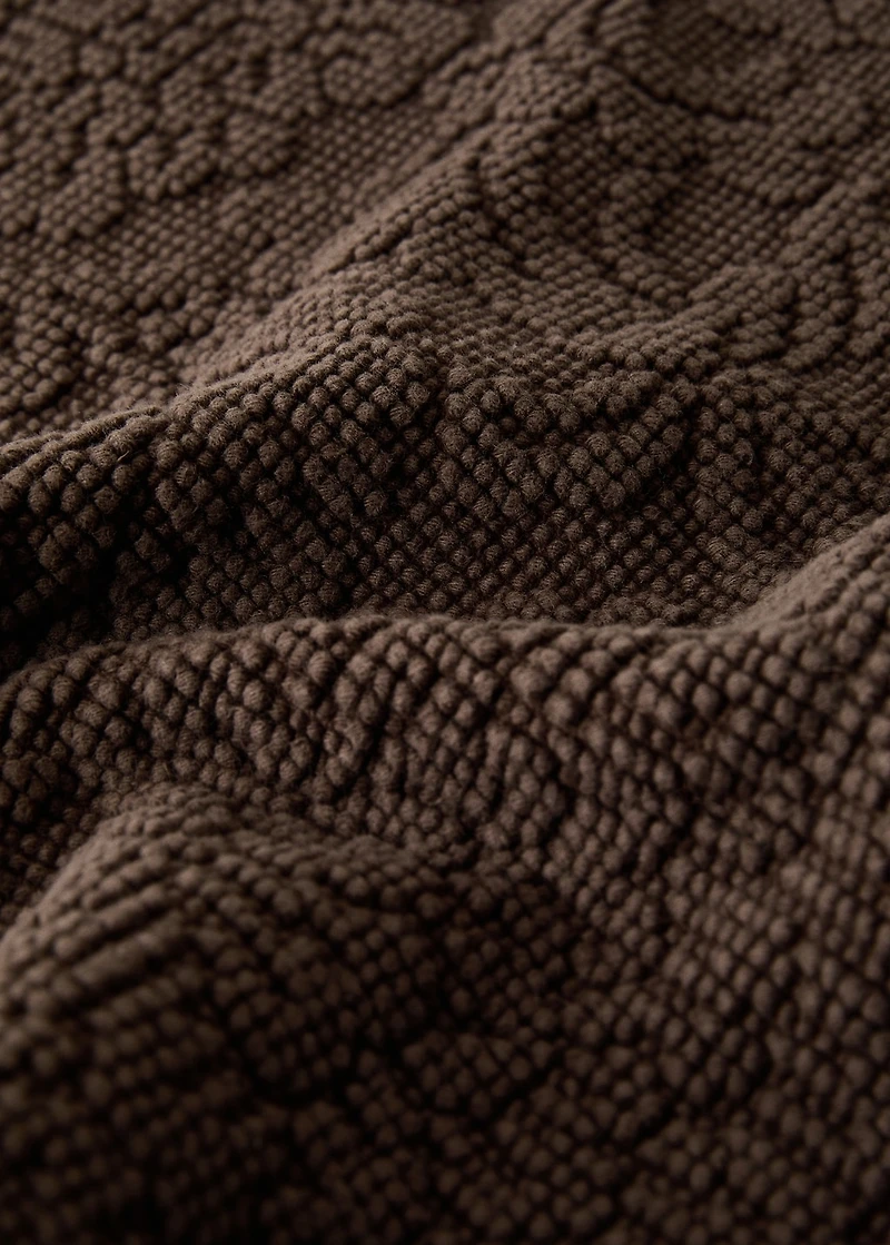 Floral jacquard bath mat