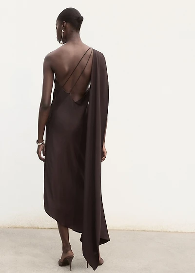 Asymmetrical satin dress