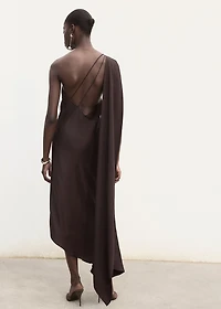 Asymmetrical satin dress