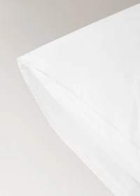 200-thread count percale cotton pillowcase in with embroidered detail for cot