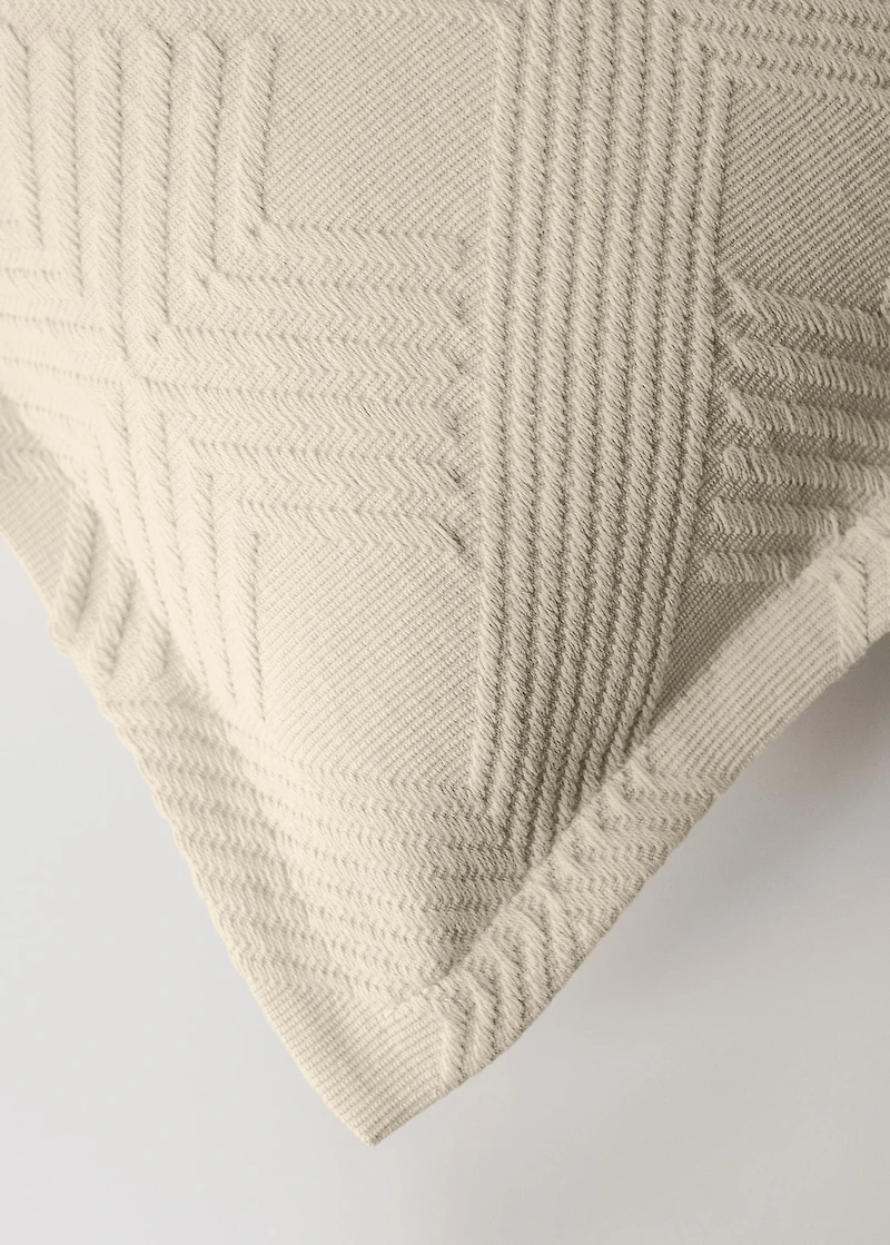 Jacquard cotton diamond-print cushion cover for 50x50 cm bed