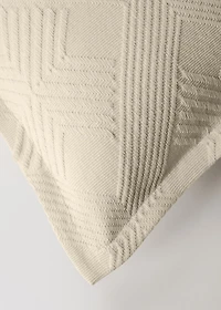 Jacquard cotton diamond-print cushion cover for 50x50 cm bed