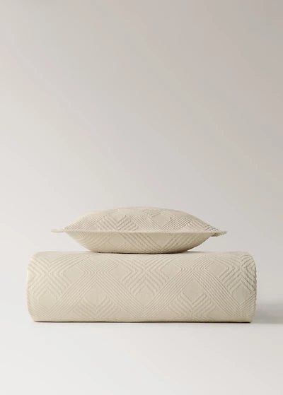 Jacquard cotton diamond-print cushion cover for 50x50 cm bed