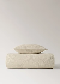 Jacquard cotton diamond-print cushion cover for 50x50 cm bed