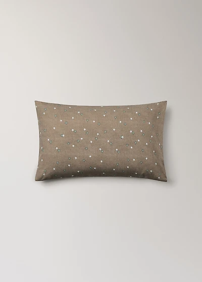 Percale cotton pillowcase with star print 60x60 cm
