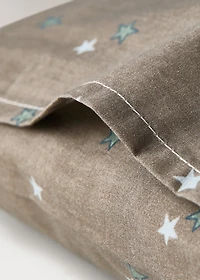 Percale cotton pillowcase with star print 60x60 cm