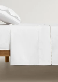 Cotton percale top sheet with picueta detail for crib