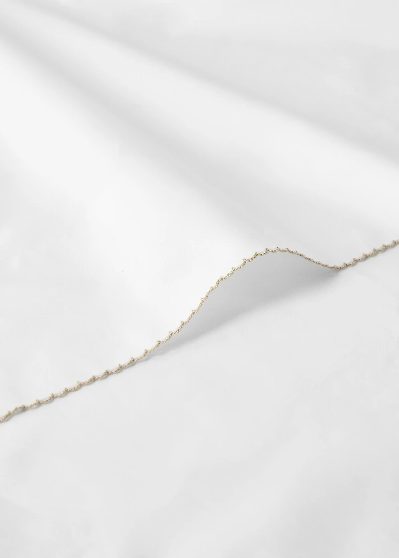 Cotton percale top sheet with picueta detail for crib