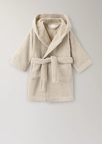 Children's cotton striped bathrobe
