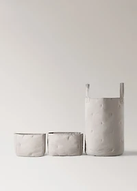 Large quilted cotton basket