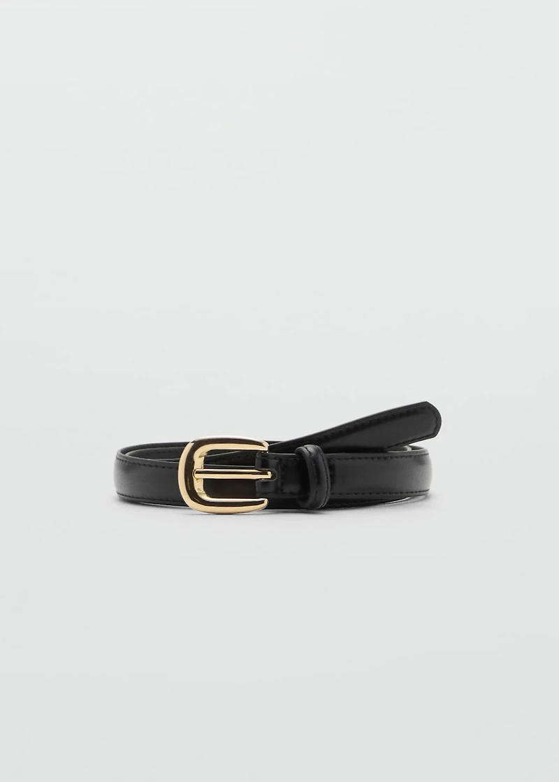 Thin belt with metal buckle