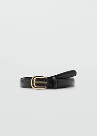 Thin belt with metal buckle