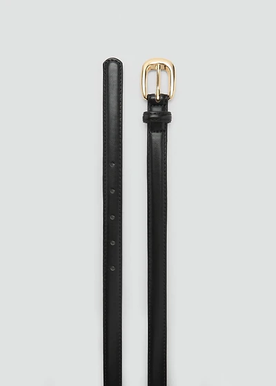 Thin belt with metal buckle